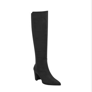 Marc Fisher Calana Heeled Tall Knee Boots Suede Black 9.5